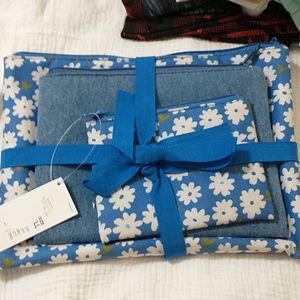 Three pc Preston York makeup bags new